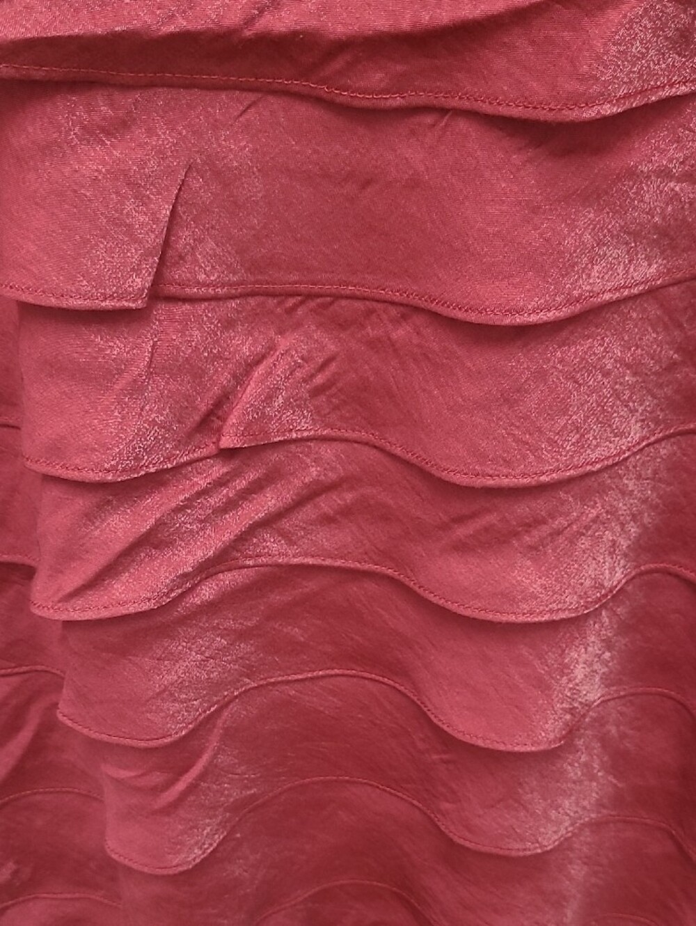 Jessica Red Ruffled Tiered Sleeveless Dress - Picture 8 of 9
